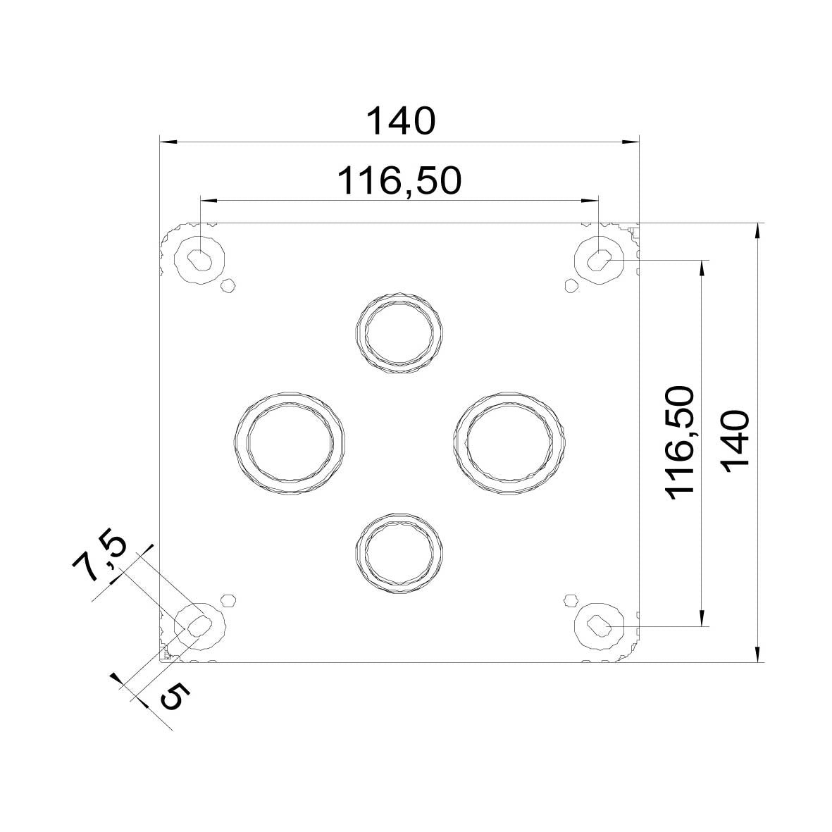 Kopplingsdosa 140x140x82 (vit) Rutab COMBI 1010/TOM/VIT