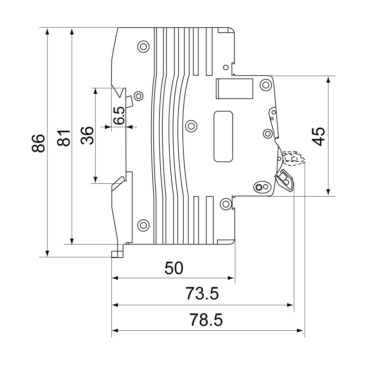 Automatsäkring 1-Polig 10A Typ C Rutab RSC-110