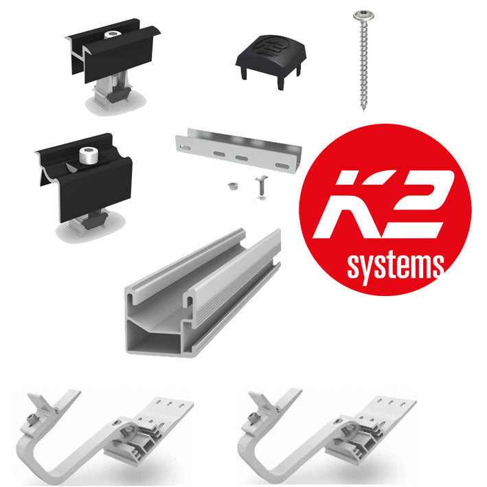 Montagematerial för tegeltak - 30 solpaneler K2