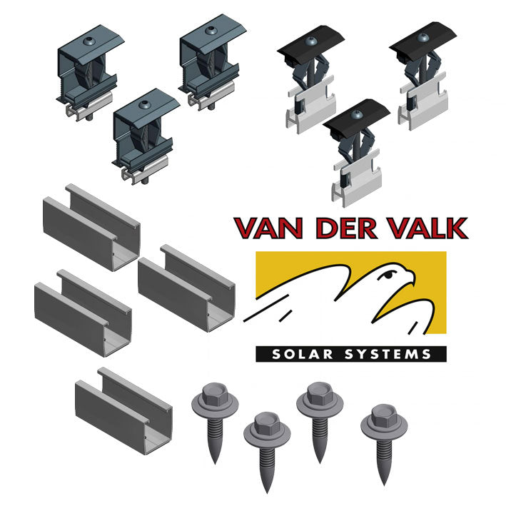 Montagematerial för tp20 plåttak - 20 paneler Van der valk (Landskap) Solproffset